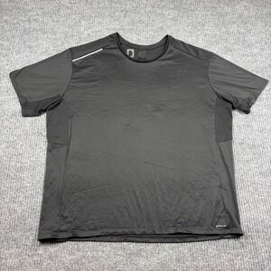 Decathlon Kiprun Shirt Mens 2XL Black Running Training Short Sleeve Activewear